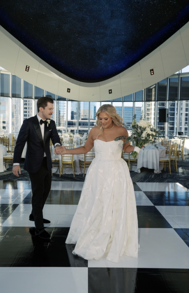 Bride and groom dancing at the Dallas Petroleum Club